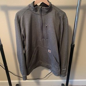 Preowned Mens Carhartt 1/4 zip sweater silver L